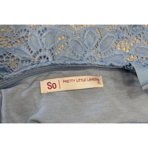 NWT SO Pretty Little Layers Periwinkle Blue Floral Lace Bralette - Size Small - Picture 3 of 3